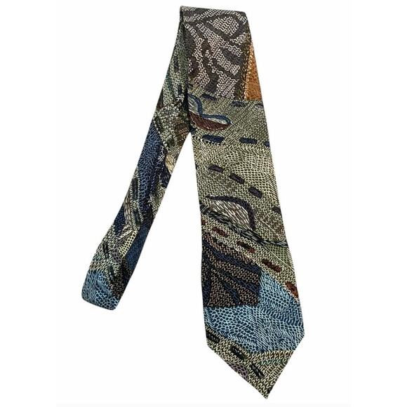 Coogi Australia Tie Mens Silk Multicolor Abstract Pattern Made in Australia Art - Picture 1 of 7